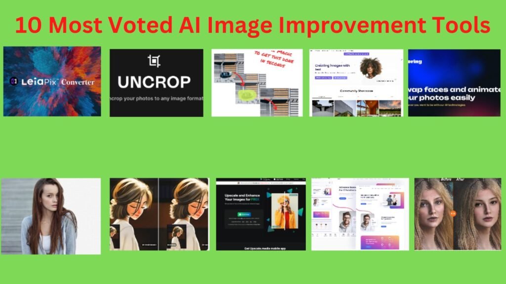 10 Most Voted AI Image Improvement Tools.