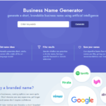 AI Business Name Generator Namelix website user interface.