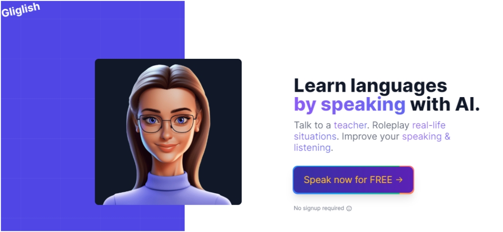 Gliglish: Revolutionizing Language Learning with AI (photo: screenshot)